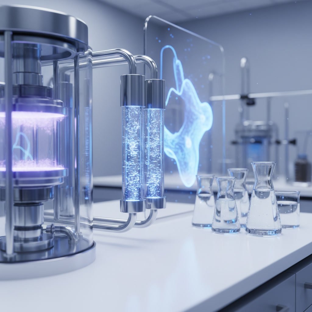 UV and ozone water purification equipment treating drinking water